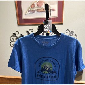 If Marmot Mountain Works Blue Graphic T-Shirt Size Medium #230